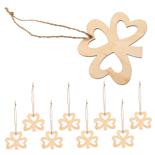 HAPINARY 10 Stück Holzsplitter Anhänger Zum St Patrick'S Day Hängeanhänger St Patricks Day Zubehör Holzscheiben Zum Selbermachen Kleeblatt DIY Blanko Unvollendetes von HAPINARY