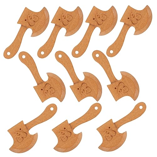 HAPINARY 10 Stück Pfirsichholzschnitzerei Anhänger Holzornament Holzspielzeug Dekoratives Holz Heimtischdekor Gartendekor Holzornament DIY Ornament Kinderspielzeug Festivalgeschenk Desktop von HAPINARY