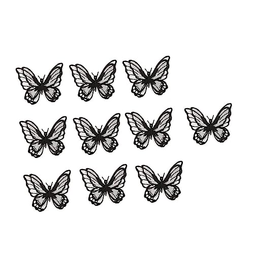 HAPINARY 10 Stück Schmetterling Dreidimensionale Stoffaufkleber Nähen Für Stoffzubehör Kommerzielle Charms Patch Quilten Kleidung Nagelaufkleber Haarschmuck Applikationen Polyester von HAPINARY