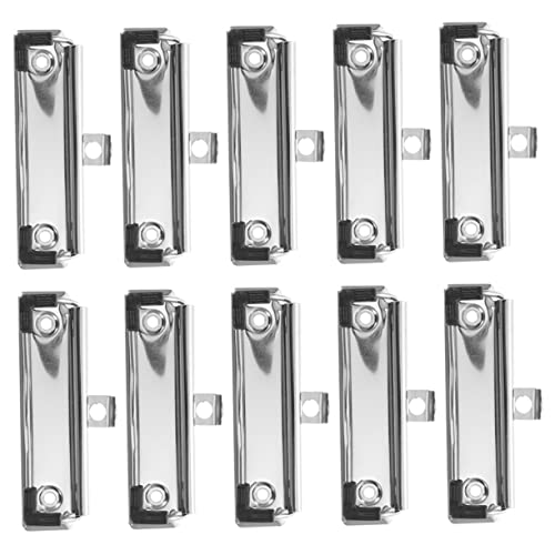 HAPINARY 10 Stück Schreibwaren Tellerhalter, Klemmbrett Clips Aus Metall, Dokumententafel Clips, Klemmbrett Clips Mit Aufhängeloch, Flache Klemmbrett Clips, Robuste Klemmbrett Clips, Büro von HAPINARY