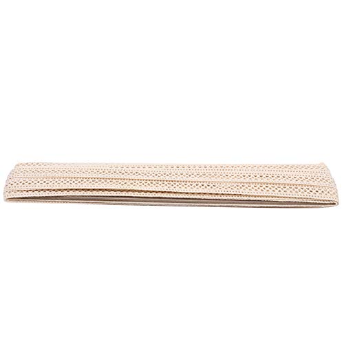 HAPINARY 10 elastische Spitze Blumenband zum Einpacken weißes ribbon schienbeinschoner tape gehäkeltes Spitzenband Spitzenstoff Baumwolle bestickte Applikation Baumwollfaden Beige von HAPINARY