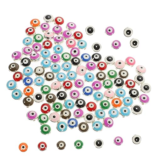 HAPINARY 100 Stück DIY Bastelperlen DIY Böser Blick Perlen Lose Perlen Charm Lose Perlen DIY Abstandsperlen Neuheit Böser Blick DIY Perlen Schmuck DIY Perlen Charms Perlen Charms Harz von HAPINARY