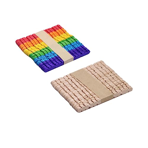 HAPINARY 100St Bastelstöcke aus Holz Mini-Sticks Eisstock Eishalter Sahnestift EIS knallt bastelmaterial für bastelzeug für Holzstäbchen für Bunte Holzstäbchen Hölzern von HAPINARY