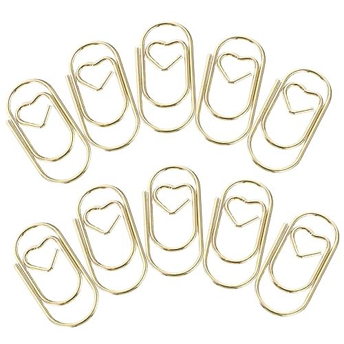 HAPINARY 100St Mini-Büroklammer aus Metall Clips Büroklammerhalter Kartonpapier, farbiges Papier karten clip papierklemmen Dokument-Bastelklammern Mehrzweck-Bastelklammern Golden von HAPINARY