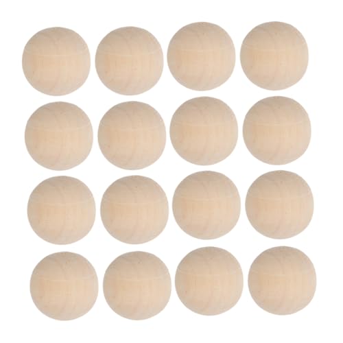 HAPINARY 100St Nicht poröse lose Perlen holzperlen set holz kugeln runde Abstandsperlen Holzkugelverzierungen unfertige Bastelbälle DIY-Perlen Kugel Kugel lose Holzperlen Muhe Beige von HAPINARY