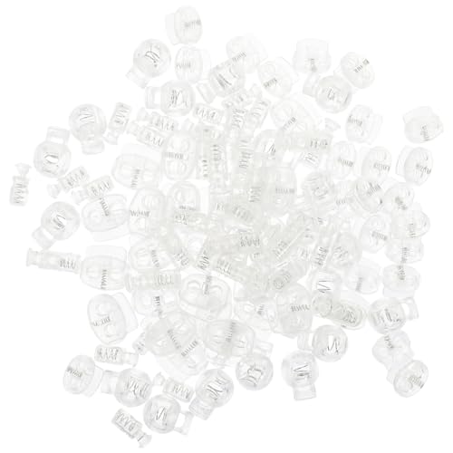 HAPINARY 100St Transparenter Schweinenase-Knopf einstellbar Bungee-Seile mit Karabinerhaken Halter federverschluss schnappverschluss Spring Fastener DIY Federstopper Ersatzschnallen Plastik von HAPINARY