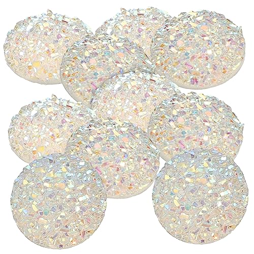 HAPINARY 100st Gypsophila-flachbodenbohrer Diy-bastel-patches Runde Edelsteine Kristallverzierungen Strasssteine ​​zum Basteln Bastelzubehör Flatback-patches Strass-patches Harz von HAPINARY