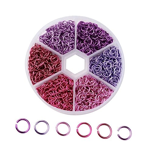 HAPINARY 1080 Stk Sprungring bastelzeug jewelry making supplies Schmuckteile Bausatz zur Herstellung von Ringen Biegeringe aus eloxiertem Aluminium Aluminiumring Spaltringe Violett von HAPINARY