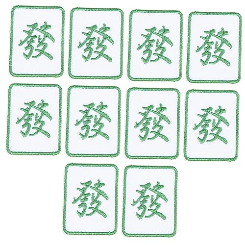 HAPINARY 10St Bekleidungsdekor-Versorgung bestickt Mahjong-Applikation Alphabet-Patch nähen Stickerei Mahjong-Patch Dekorations-Patch Kleidungsreparaturzubehör Nähpflaster Stoff Green von HAPINARY