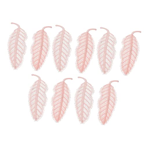 HAPINARY 10St Bekleidungszubehör Spitze DIY-Taschen-Blatt-Patch Reize Paillette trimmt embroidery hochzeitskleider kleidung spitze selber machen Blatt-Stickapplikation Polyestergarn Rosa von HAPINARY