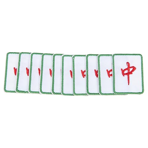 HAPINARY 10St Buchstaben aufbügeln bestickt gestickte Mahjong-Aufnäher Dekorationen Stickereiflecken gürteltasche bastelzeug textilien vorhange Nähpflaster Patches für Heimwerker Stoff rot von HAPINARY