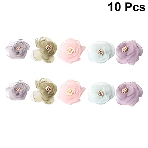 HAPINARY 10St Chiffonblume Zubehör blaues Band Festival-Accessoires Beige rosa Tischläufer grüner Tischläufer Broschen Chiffonband Kleiderdekoration DIY für Kleidung Tuch von HAPINARY