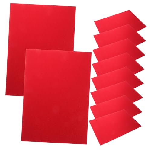 HAPINARY 10St Glitzerpapier Bastelpapier Farbiger Karton bastelmaterial party dekoration Partydekoration kariertes Sammelalbum Buch Papier Sammelalbum A4-Karton DIY-Material DIY liefert rot von HAPINARY