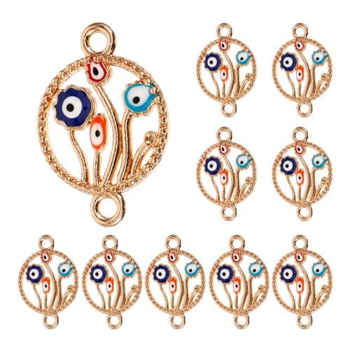 HAPINARY 10St Perlenblätter armschlinge armreif Evil Eye Anhänger Kreativer Schmuck Teufelsauge-Schmuck zarte Zauber des bösen Blicks böser blick DIY halsketten Anhänger für Frauen Metall von HAPINARY