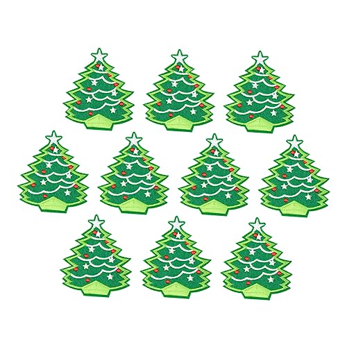 HAPINARY 10St Stickereiflecken weihnachtsdeko kinderkleider weihnachts deke bestickt Weihnachts-Pailletten-Patch-Baum Dekor Applikationen mit Weihnachtsmuster Weihnachtsapplikationen Stoff von HAPINARY