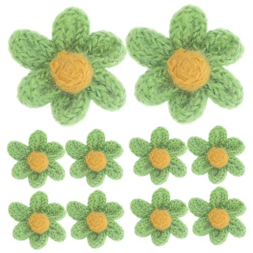 HAPINARY 10St kleiner Blumenbeet Nähzubehör Blumenapplikation aus Garn Flicken aufnähen Applikation nähen Blumenreparaturpflaster dekorative Patches Flicken für Bekleidung Flecken Green von HAPINARY