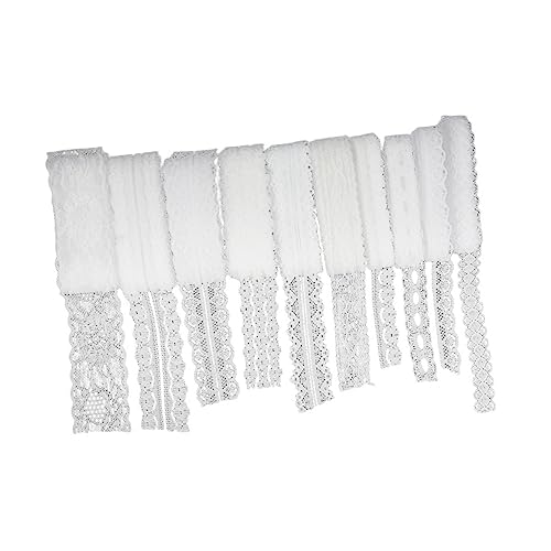 HAPINARY 10St verpackung spitze krempe gürtel ribbon Spitzenband zum Basteln Spitzenbesatzband Spitzenband Baumwolle Hochzeit Spitze Spitzenband zur Dekoration Unterwäsche Spitze Weiß von HAPINARY