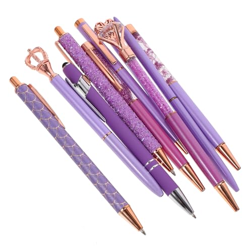 HAPINARY 10st Kristalldiamantstift Neutralstift Neuartige Kugelschreiber Nachfüllungen Für Tintenstifte Signaturstift Bürobedarf Stift Stifte Für Notizen Studenten Stift Eisen Violett von HAPINARY