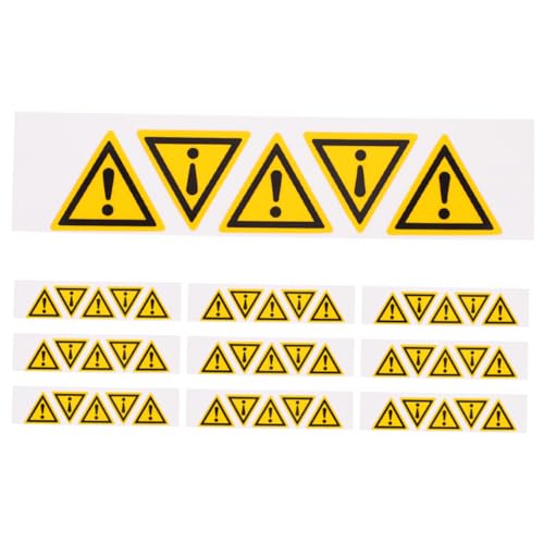 HAPINARY 10st Sicherheitswarnschilder Warnschild Für Ausrüstung Auto-warnaufkleber Dreieckiges Warnzeichen Warnschild Der Maschine Warnschild Des Instruments Pp Synthetisches Papier Yellow von HAPINARY