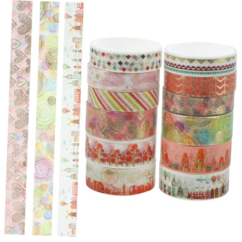 HAPINARY 12 Rollen Washi-Tape basteln für bastelmaterial für geschenkverpackung Papier Zeitschriftenzubehör Scrapbook-Klebebänder selber machen Klebeband für Scrapbooking von HAPINARY