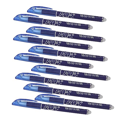 HAPINARY 12-teiliges Set Löschbarer Stift Schule Ende Wieder Auffüllbar Nachfüllbarer Stift Stifte Mit Radiergummi Business-stift Stifte Ausradieren Nachfüllungen Papier Gel Tinte Blue von HAPINARY