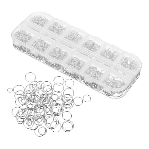 HAPINARY 1200 Stk Offener Eisenreifen Sprungringöffner Schmuckverschlüsse Silberring Tippet Wendel bastelzeug bastel ringe Halskette Reparatur Biegering Herstellung von Charm-Schmuck Silver von HAPINARY