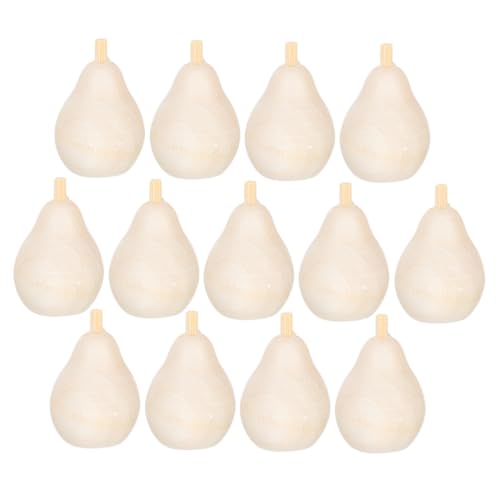 HAPINARY 12St Bemalte Holzbirne Ornamente leer Dekor Früchte Ausschnitte bastelmaterial für kinder bastelsets für kinder Bastelmaterialien bastelideen Holzfrucht Holzhandwerk hölzern Khaki von HAPINARY