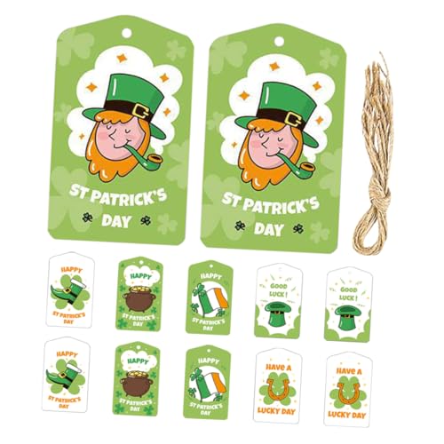 HAPINARY 12st Anhänger-aufhänger Weihnachtsbevorzugungs-tags Partybevorzugungs-tags Geschenketiketten Taschenanhänger Wein-tags St. Patrick's Day Etiketten Geschenkaufkleber Papier von HAPINARY