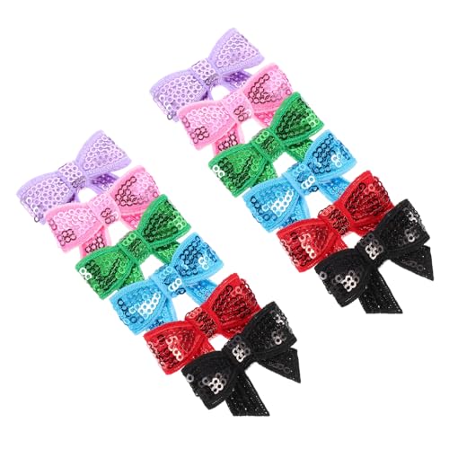 HAPINARY 12st Diy Zubehör Bögen Schuhclips Streifen Paillette Bogen Blau Trimmen - Schleifen-krawatten-material Haarspangen Schleifen Selber Machen Mini-schleife Colorful Stoff von HAPINARY