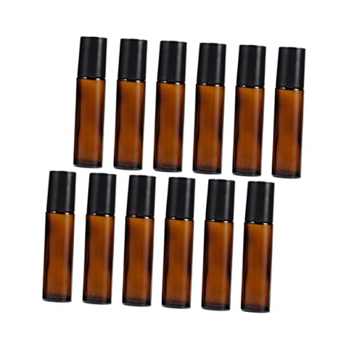 HAPINARY 12st Flasche Mit Ätherischen Ölen Rollerball-flasche Nachfüllbar Gut Öldiffusor Spender Saftflaschen Pumpe Pipette Tropfflasche Shampoo-flasche Duftöle Für Diffusoren Köln Brown von HAPINARY