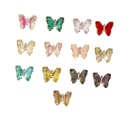 HAPINARY 13st Schmetterling Nagel Dekoration 3d-aufkleber Schmetterlinge Nagelstecker Schmetterlings-nagelanhänger Anhänger Für Nägel Ohrringe Zum Aufkleben Für Nagel Charms Zirkon von HAPINARY