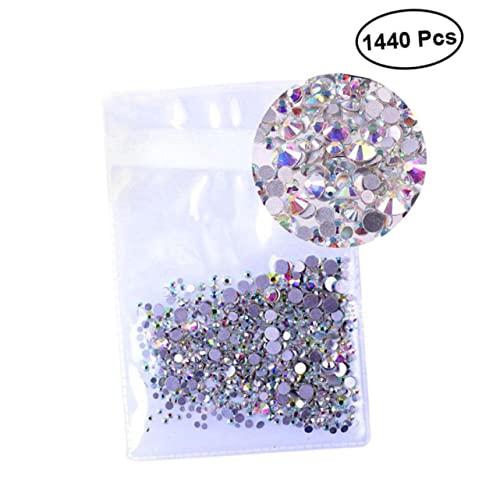 HAPINARY 1440 Stk Nagel Kunst Dekoration Perlen Juwelen Silber Strasssteine ​​nähen Strass Handwerk Edelsteine ​​zum Basteln Mehrfarbige Strasssteine Strass-quaste Strass-werkzeug Colorful von HAPINARY