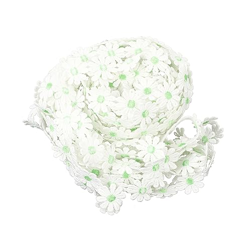 HAPINARY 15 Kleine Gänseblümchen-spitze Satinbänder Kunstperlen-spitzenband Hochzeit Spitzenband Dekorativ Geflochten Strauß Gefälscht Braut Knospenvasen Frauen Polyester Green von HAPINARY