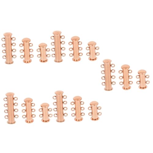 HAPINARY 15 Stk Halskette Verschluss Perlenkette Magnetische Schmuckverschlüsse Mehrschichtiger Halskettenverschluss Halskettenschnalle Verbindungsperlen-anhänger Rostfreier Stahl Rose Gold von HAPINARY