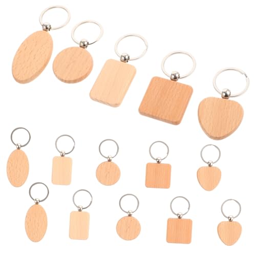 HAPINARY 15Pcs Buchenschlüsselkäse Gravured Schlüsselbund Personalisierte Schlüsselanhänger Schlüsselbahnen Tags Tastaturringe Für Handwerksrückversenke Lesezeichen Handwerk Lanyard Ketten von HAPINARY