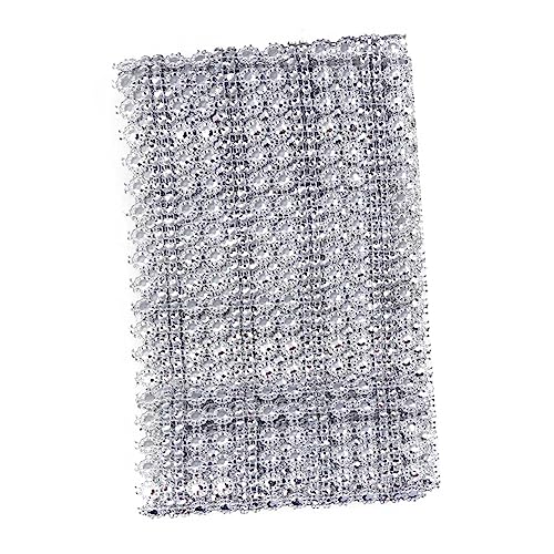 HAPINARY 16 Reihiges Netzwickelband Silber Mit Kunst Strass Kristallen Ideal Für Hochzeit Brautparty Geburtstagsfeiern Vasen Und Tischdekorationen 1 Yard änge Vielseitig von HAPINARY