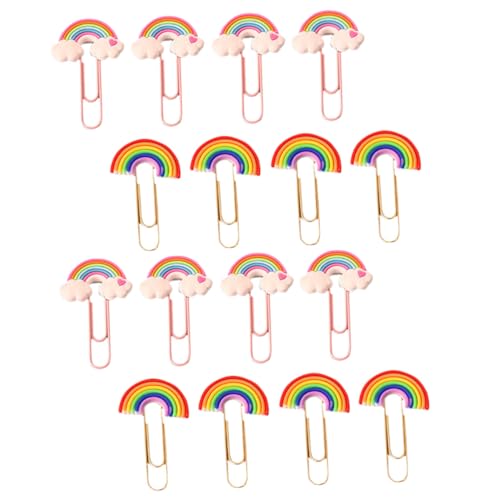 HAPINARY 16st Regenbogen-büroklammer Dokumentieren Klemmbretter Papier Lesezeichen Große Büroklammern Wandteppich-clips Zum Aufhängen Große Bindeklammern Herz Büroklammern Pvc Colorful von HAPINARY