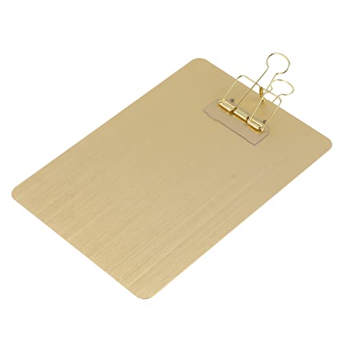 HAPINARY 1Stk A5 Notiz schiene Vinyl Kammerdiener Zwischenablage Büro-Klemmbrett Anzeige clipboard Schreibbrett mit schulsachen A5 Klemmbrett Schreibschiene Pappe Golden von HAPINARY