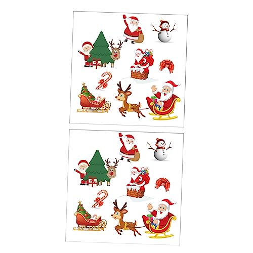 HAPINARY 2 Blätter Sublimationsaufkleber Weihnachtsmann-aufkleber Für Santa Wärmeübertragungsaufkleber Weihnachts-shirt-aufkleber Weihnachts-hirsch-patches Sublimationsfolie von HAPINARY