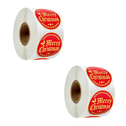 HAPINARY 2 Rollen Heißprägeaufkleber Rollen Etiketten Folienaufkleber Weihnachtsaufkleber Für Köche Weihnachtsgeschenke Individuelles Wachssiegel Handgemachte Aufkleber Die Kraftpapier Rot von HAPINARY