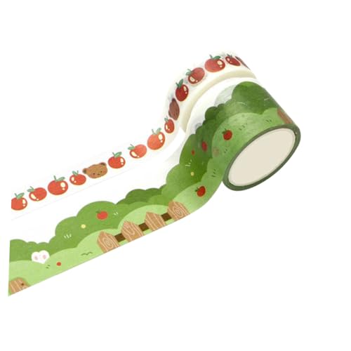 HAPINARY 2 Rollen Rolle Taschenklebeband-aufkleber Aufkleber Ästhetisch Streifen Scrapbooking Ästhetische Aufkleber Geschenkband Klebrig Sammelalbum Mond-klebeband Punktaufkleber Papier von HAPINARY