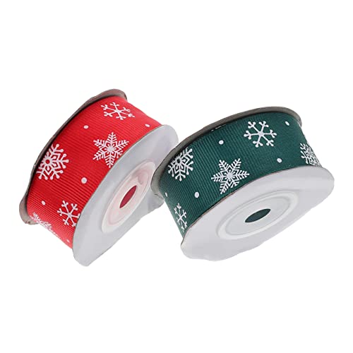 HAPINARY 2 Rollen Weihnachtsband Weihnachten Spitzenband Dekoratives Band Bastelband Machen Geschenkverpackungsbänder Weihnachts-diy-band Geschenkband Schleifenband Selber Machen Polyester von HAPINARY