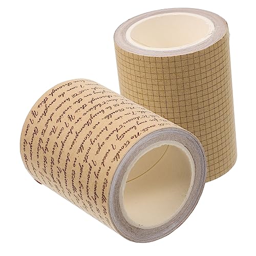 HAPINARY 2 Rollen braunes Papierband wiederverwendbar klebeband bastelmaterial Retro Klebebänder bastel materialien Hakenband doppelt Streifen dekorative Bänder Handkontenbänder Kraftpapier von HAPINARY