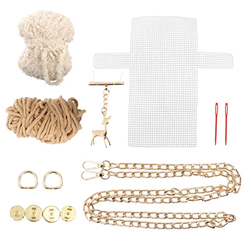 HAPINARY 2 Sätze DIY-Garnbeutel handarbeitstasche strickset für anfänger Stickrahmenständer Armband-Anhänger Umhängetasche selbstgemachtes Material DIY gewebtes Geldbörsenmaterial Baumwolle von HAPINARY