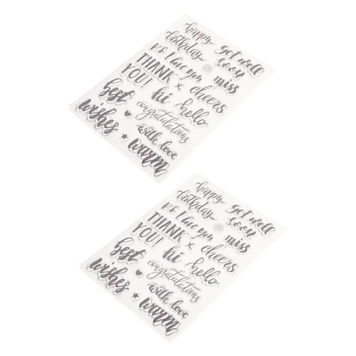 HAPINARY 2 Sätze Handkonto Diy Siegel Prägestempel Spender Briefmarken Thematisiert Scrapbooking Zeitschrift Plakatband Buchstabenaufkleber Markierungen Lesezeichen Kieselgel Transparent von HAPINARY