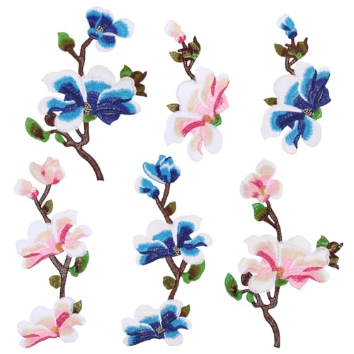 HAPINARY 2 Sätze Patch blumenmuster flicken Embroidery decoration Blumenstickerei Costume decoration Bänder Blumen-Jeans-Applikation Aufnäher zum Selbernähen Abzeichen nähen Polyester von HAPINARY