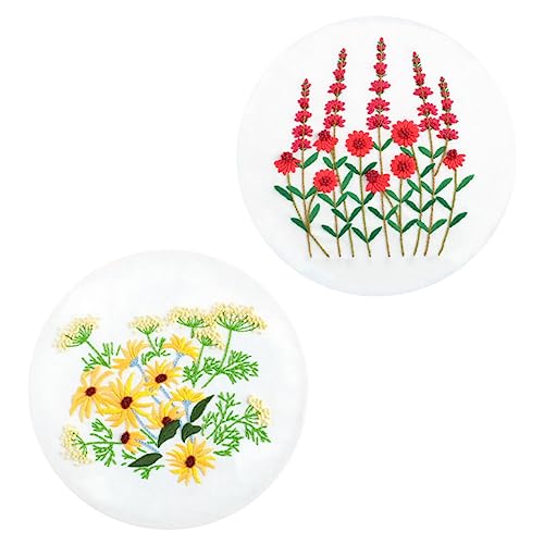 HAPINARY Stickset Für Jungen Und Mädchen 2er-pack Blumenmuster Kreuzstichset Faden Und Stoff von HAPINARY