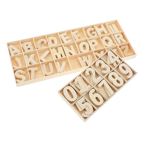 HAPINARY 2 Sets Alphanumerische Holzspäne Holziges Schlichtes Unbemaltes Alphabet DIY Unvollendete Zahlen DIY Handwerk Alphabet DIY Farbe Mini Zahlen Mini Unbemalte von HAPINARY