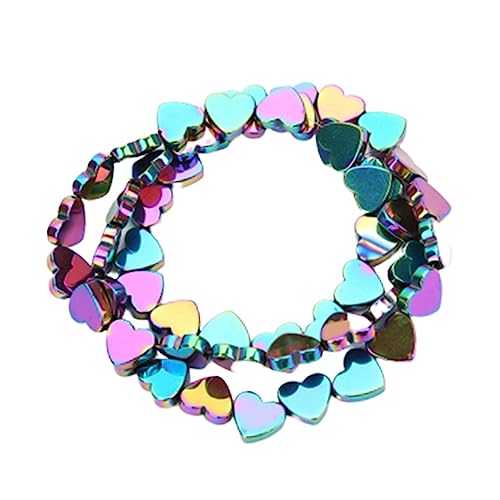 HAPINARY 2 Stück 50 Stück Farbige Steinperlen Herz-halsketten Armbandperlen Edelstein Halskette Herz Schmuck Schmuckherstellung Aus Perlen Bastelperlen Selber Machen Perlenschmuck Colorful von HAPINARY