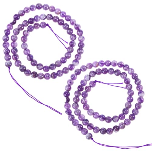 HAPINARY 2 Stück Amethyst Streuperlen Edelstein DIY Perlen Perlen Bulk Perlen Perlen – Perlen Perlen Spinner Schmuckherstellung Perlen Traumperlen Lose Perlen Lila von HAPINARY